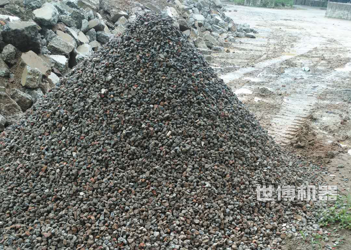 混凝土块粉碎后的效果 混凝土块粉碎后的效果